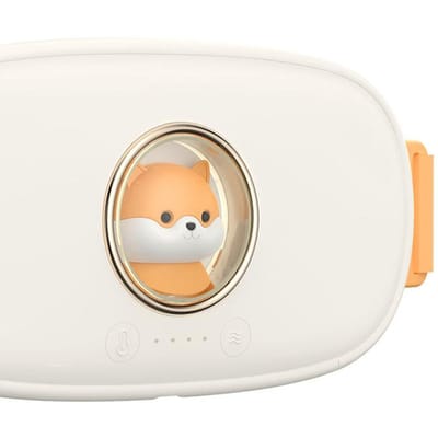 Ceinture chauffante pour l'utérus, 4 vitesses réglables, réduit la douleur, compresse chaude vibrante, coussin de Massage pour le dos et la taille blanc