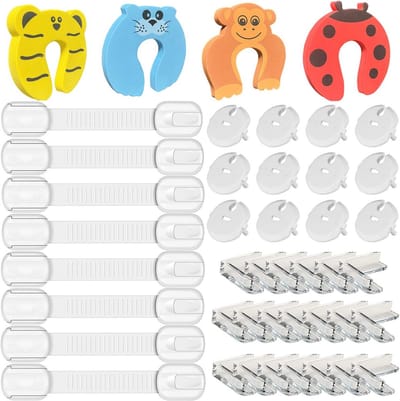 Complete Veiligheidsset voor Baby's en Kinderen – Stopcontactafdekkingen, Hoekbeschermers, Sloten en Deurstoppers