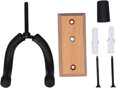 Gitaar Muurbeugel - Gitaarhanger Gitaarhaak - Muziekopslag - Verstelbare U-vorm - 15 x 10 x 4 cm - Houtkleur