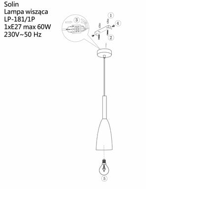 Solin Hanglamp Zwart E27 - Stijlvol en Modern
