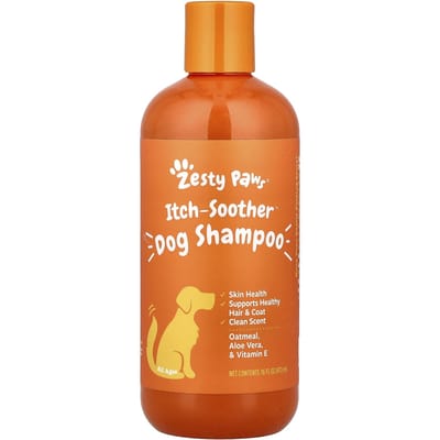 Zesty Paws, Shampoo Apaisant pour Chiens, Tous Âges, 16 fl oz white