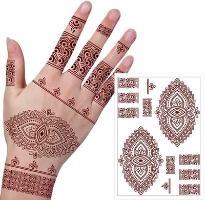 Henna tattoo - Tijdelijke tatoeage - Henna sjabloon - Nep fake tattoos - Temporary tattoo - Plak tattoos - Tattoo voor je hand - Festival - Outfit tattoos - LOUZIR