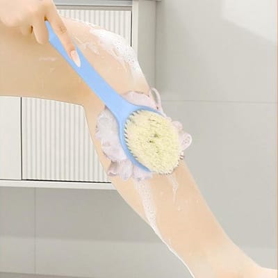 Waledano® 1 Stuk - Lichaamsborstel - Rugscrubber - Badborstel met Lange Steel - Droogborstel - Massage - Badborstel Spons - Doucheborstel - Bad- & Doucheaccessoires - Blauw