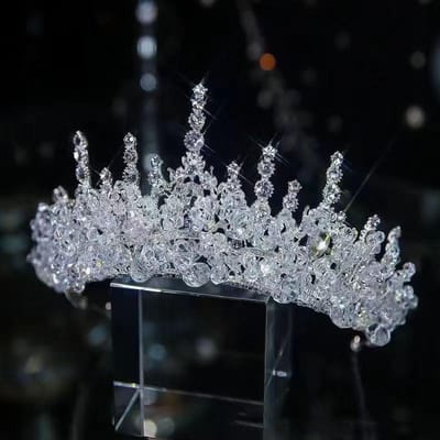 Nouveaux Accessoires de Cheveux de Mariée en Cristal Haut de Gamme Accessoires de Robe de Mariée Princesse Couronne d'Anniversaire Couronne de Mariage Couronne Tiare gray