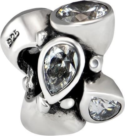 Quiges - 925 - Zilveren - Bedels -Sterling zilver - Beads - Zirkonia Druppels Kraal Charm - Geschikt – voor - alle bekende merken - Armband Z466