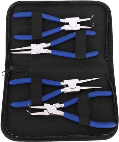 4-delige Cirkelring Tangenset van 17,8 cm met Gecoate Handvatten voor Binnen- en Buitencirkelringen, Perfect voor Reparaties en Klussen