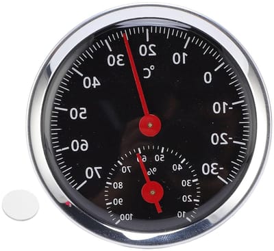 Thermometer Hygrometer voor Auto en Binnen - Geen Batterij, Hoge Nauwkeurigheid Analoge Meter met Wandmontage, Eenvoudig Leesdisplay, Vochtigheid en Temperatuurmeting.