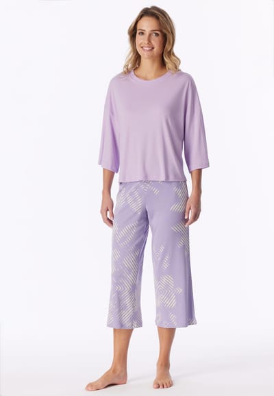 Pyjama met 3/4-mouwen, interlock, orchidee - Modern Nightwear 36