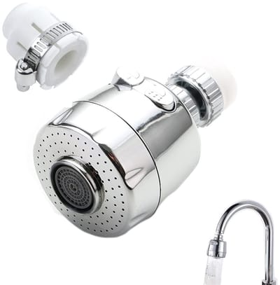 Dailygoods- Kraanbeluchter 360° Roterend - Waterbesparend Filteruitwerper - Flexibel Kraanmondstuk - Spatwaterdicht - Hoogwaardig Roestvrij Staal - Duurzaam en Lekvrij
