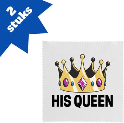 Akyol - his queen brillendoekjes - Verjaardag - haar - hem - grappige tekst - 17,8 bij 17,8 cm - 2 stuks