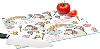 Glazen Snijplank - 39x28 - Regenboog - Unicorn - Diamant - Quotes - Patroon - Snijplanken Glas