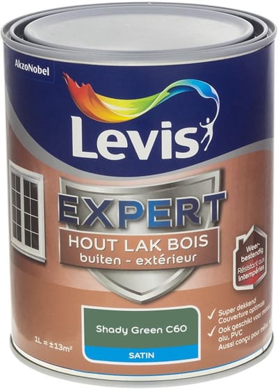 Levis - Expert Hout Lak Buiten Satin Mix - Shady Green C60 - Mengverf - 1 L