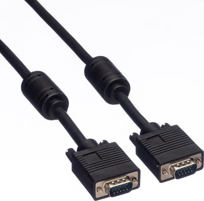 ROLINE SVGA kabel HD15 M/M met ferrietkern, 10 m