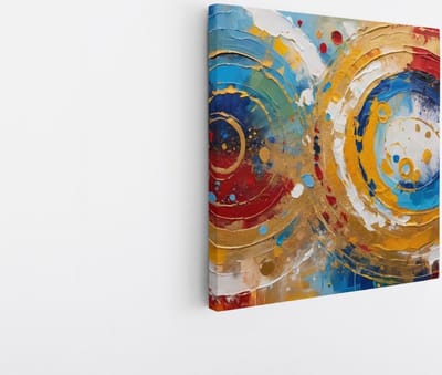Saammp Canvas Schilderij - Abstract - Kleurrijk - Vormen - 20x20 - Foto op canvas - Wanddecoratie - muurdecoratie Woonkamer - Slaapkamer decoratie - Canvas Print