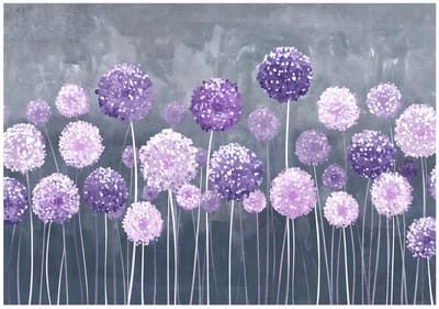WALLARENA - Behang 254x184 cm + Fotobehang - Vliesbehang - Bloemen motif - Naar de slaapkamer, woonkamer - Op Flizelinie - Paars