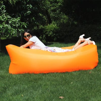 Canapé-lit gonflable pour camping, matelas de couchage, matelas gonflable, matelas imperméable, chaise de plage, pour piscine, extérieur, pour pique-niques, randonnée One Seat beige
