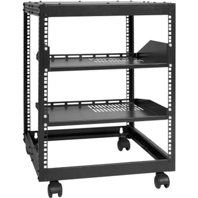 VEVOR 12u Open Frame Server Rack 58.5-101.6cm/23-40" Verstelbare Diepte Vrijstaand/Wandgemonteerd Netwerk Server Rack 4 Posten Av Rack Met Wielen voor Al Uw Netwerk It Apparatuur Av Apparatuur