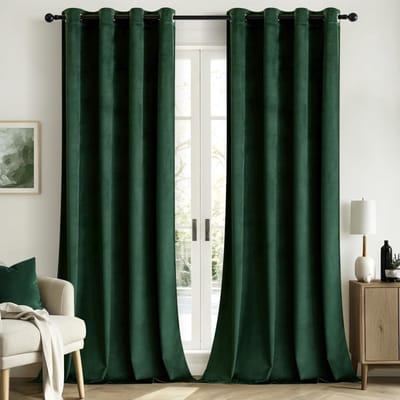 Dailygoods- Verduisteringsgordijnen set van 2 - Fluwelen gordijnen - Isolerend - Rekbaar - Met ringen - 140x245 cm