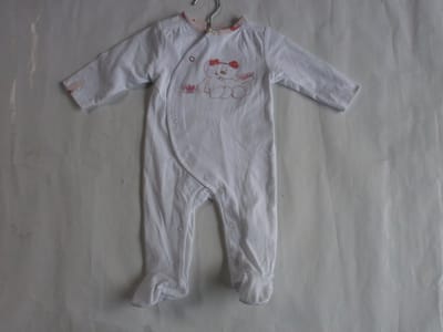 Noukie's , pyjama in katoen wit 6maand voor meisje