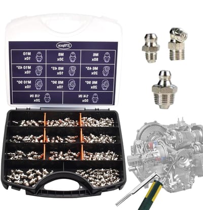 Vetnippel Assortiment - Smeernippels Set - Machine Onderhoud - 270 Delen Inclusief - M6 M8 M10 - Zilverkleurig