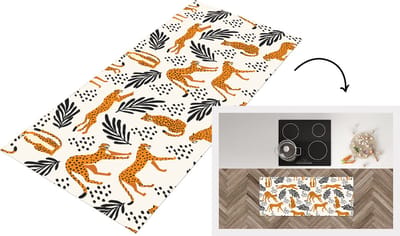 Keukenloper - Loper keuken - Patronen - Bladeren - Jachtluipaard - 120x50 cm - Keukenloper vinyl
