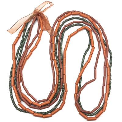 Behave - Kralenketting in laagjes - Aardetinten stijl - Handgemaakt