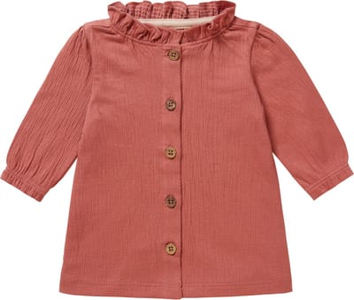 Noppies Girls Dress Covington long sleeve Meisjes Jurk - Brick Dust - Maat 62