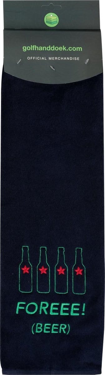 Nova Golf 'Foreee (Beer)' Golfhanddoek - Blauw Groen