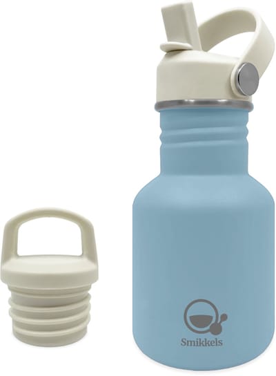Smikkels - RVS drinkfles - 350ml - Blauw - 304 RVS (18/8) - Schoolbeker kind - Drinkbus school