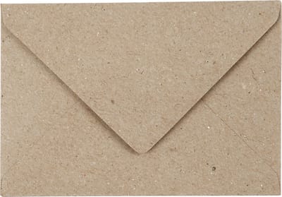 Gerecyclede envelop, afmeting envelop 7,8x11,5 cm, 120 gr, naturel, 50 stuk