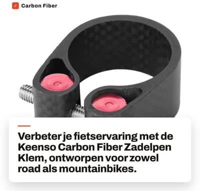 Dailygoods- Zadelpen 27,2 mm Carbon Fiber - Zadelpenklem - Zadelklem - Zadelpen 30,8 mm - Zadelpen 31,6 mm - Schokbestendig en duurzaam - Fietszadel