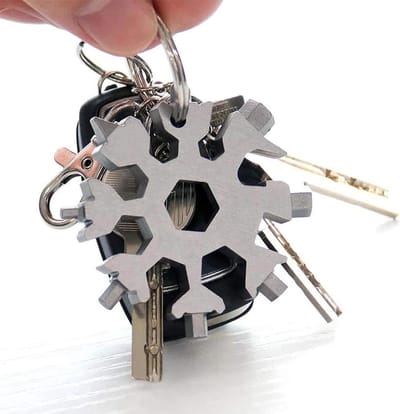 Sneeuwvlok Multitool - Compacte Sleutel - Reparatie & Onderhoud - 18 Functies - 2 Inch - Zwart