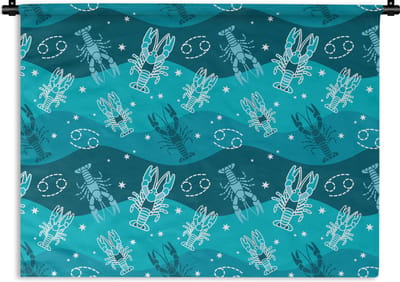 Wandkleed - Wanddoek - Zodiac - Kreeft - Design - 120x90 cm - Wandtapijt