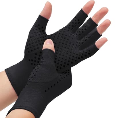 BOTC Reuma Handschoenen - Compressie Handschoenen - 1 Paar - Comfortabele ondersteuning van handen en gewrichten - Maat XL - Zwart