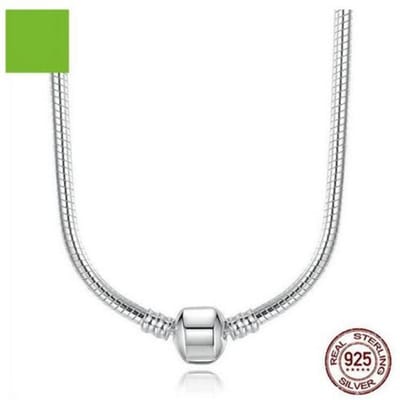Gloednieuwe ketting 925 sterling zilver eenvoudige slangenketting voor originele panjia charme kralen hangers dames zilveren sieraden diy 45cm white