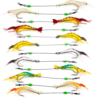 Kant-en-klare Garnalen Aas Set voor Zoet en Zout Water, Lichtgewicht Soft Baits en Visspullen voor Buitenvisserij