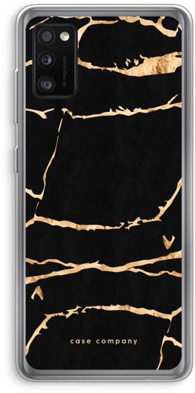 Case Company® - Hoesje geschikt voor Samsung Galaxy A41 hoesje - Gouden marmer - Soft Cover Telefoonhoesje - Bescherming aan alle Kanten en Schermrand