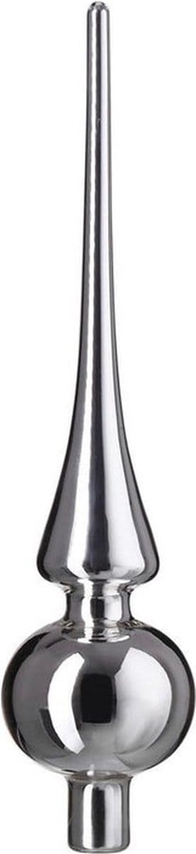 Decoris glazen piek - Glans - 26 cm - Zilver