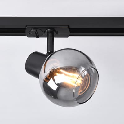 Modern 1-fase railsysteem van 1,5 meter met Melle smoke spots - plafondlamp