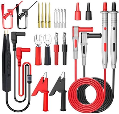 Multimeter Meetsnoeren Kit - Testkabels - Elektrisch Testen - Universele Vervanging - 120 cm Kabel - Rood Zwart