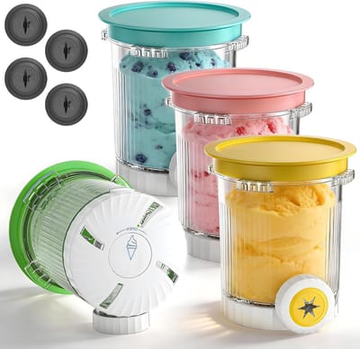Ninja Swirl IJscontainers 480 ml - Set van 4, Vaatwasmachinebestendig, BPA-vrij, Perfect voor IJsbereiding en Bewaren van IJs