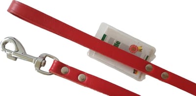 KARLIE Rondo Hondenriem / Hondenlijn -Echt Leder - Geklonken - Rood - Breedte: 16 mm - Lengte: 100 cm