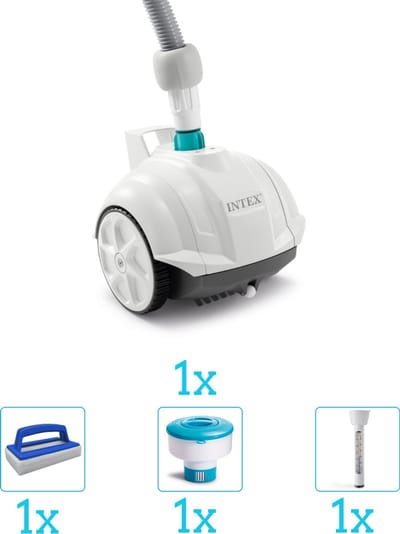 Intex Zwembad stofzuiger ZX50 - Automatisch - 28007 inclusief Thermometer - Chloordrijver en Scrubborstel
