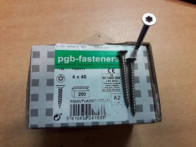 Rvs A2 Schroef 4/40 200st PGB