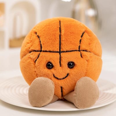 10cm Zachte Pluche Sportballen Basketbal Voetbal Tennis Honkbal Biljart Gevulde Speelgoed Kussen Cadeau voor Spelers Fans about 10cm orange
