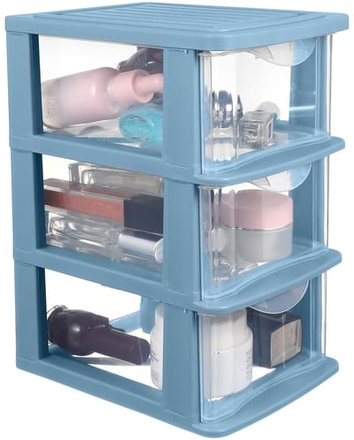 Dailygoods- Opbergdoos met 3 Laden - Kunststof - Bureau Organizer - Kleine Opslag - Duurzaam - Eenvoudig te Reinigen - Bureauorganizer