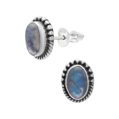 WeLoveSilver - zilveren oorstekers - maansteen - 925 sterling zilver