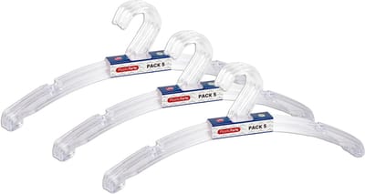 Plasticforte Kledinghangers - 15x - transparant - kunststof - 42 x 18 cm - kledingkast opruimen - vaste haak