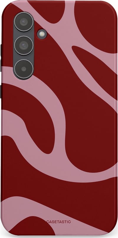 Casetastic hoesje geschikt voor Samsung Galaxy A55 - Dubbellaagse bescherming - Roze Rode Framboos Blobs - Fashion Case - Bordeaux Lila