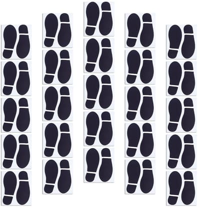 Dailygoods- Vloerstickers 25 Paar - Zwarte Schoenstickers